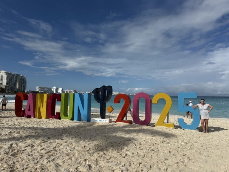 Cancun sign at the main beach at Club Med Cancun
