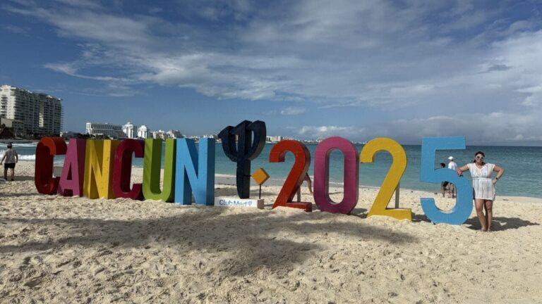 Cancun sign at the main beach at Club Med Cancun